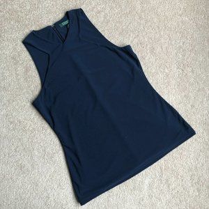 Lauren Ralph Lauren Dark Blue Sleeveless Top NWOT